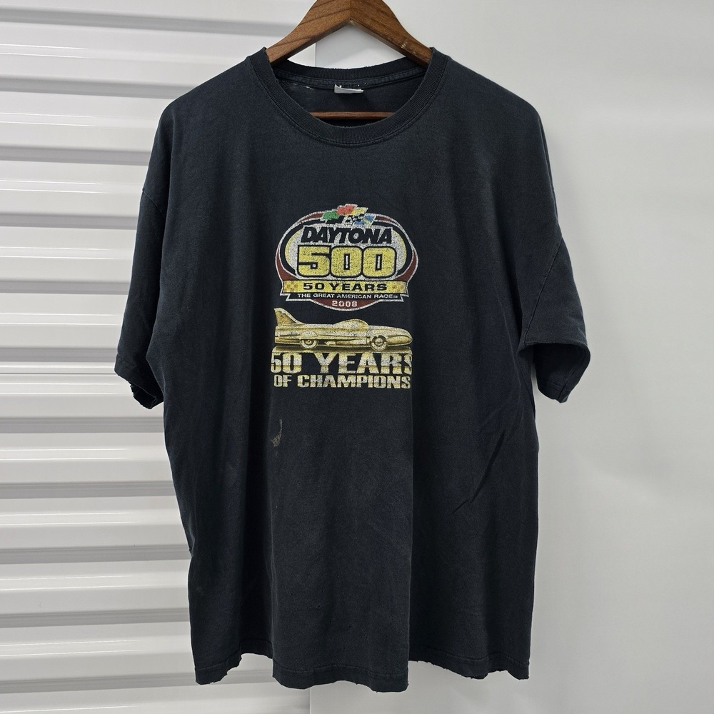 Vintage 2008 Daytona 500 50 Years Of Champions NASCAR Double Sided T Shirt XL